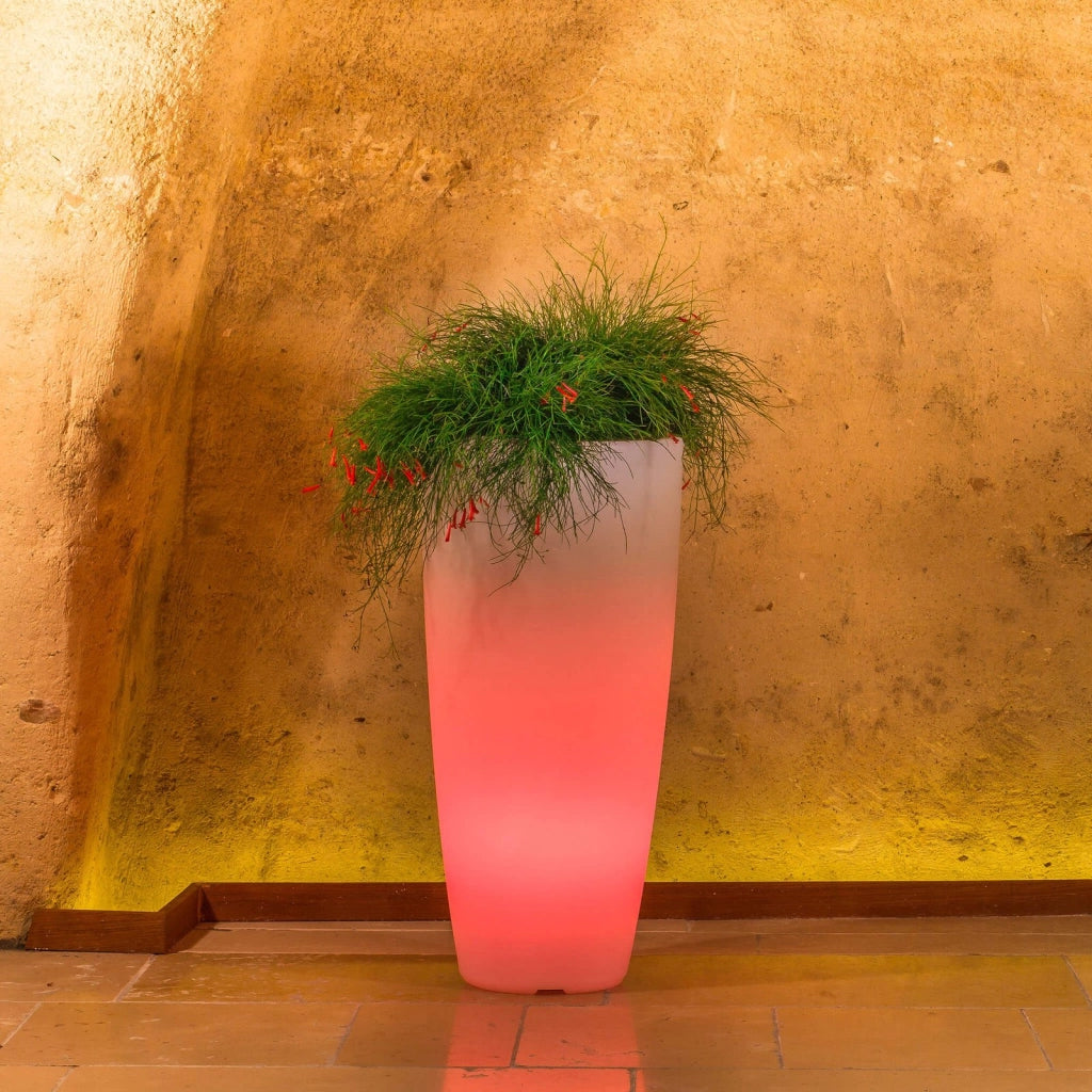 Vaso luminoso RGB con pannello solare cm 40x40x90 - LUCIUS