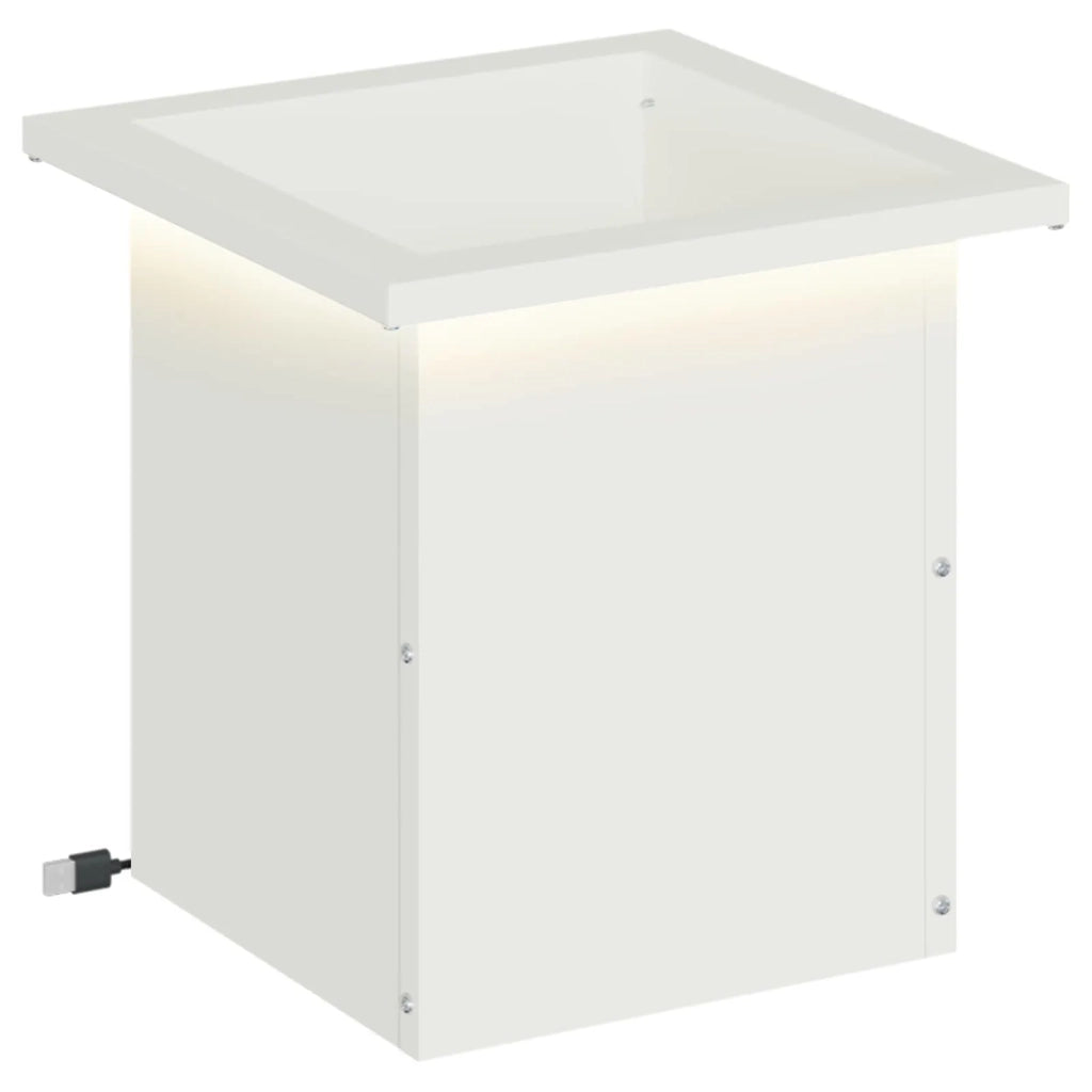 Fioriera da giardino con LED Bianco 30 x 30 x 30 cm Acciaio 8008058