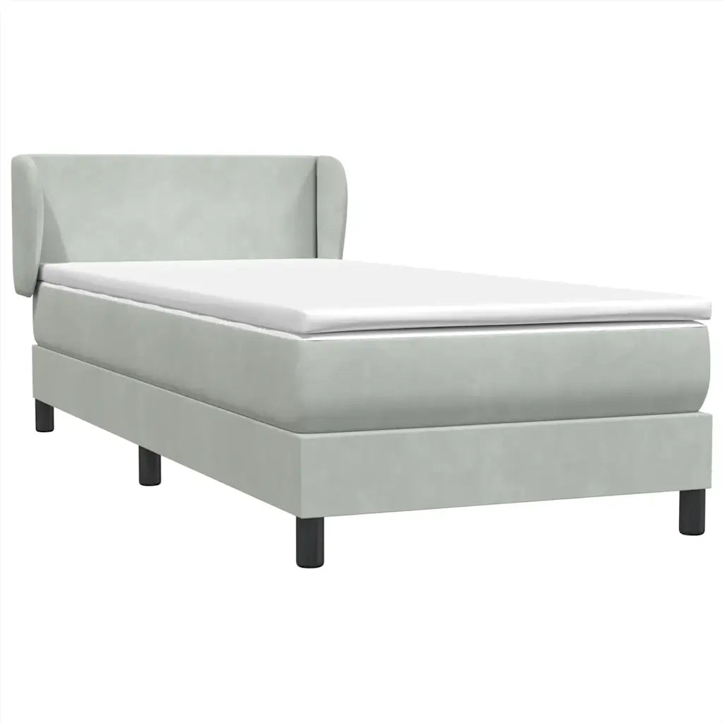 Giroletto a Molle con Materasso Grigio Chiaro 80x210 cm Velluto 3317337