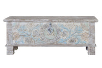 Cassapanca in massello di mango intagliato