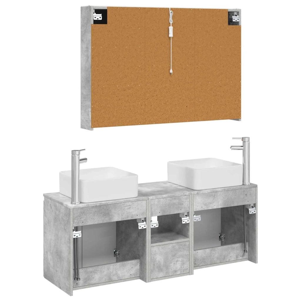 Set di Armadi da Bagno 4 pcs Grigio Cemento 3406386