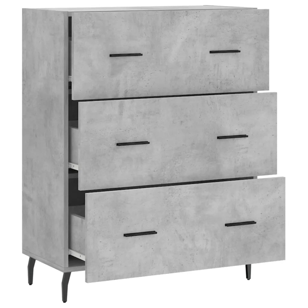 Credenza Grigio Cemento 69,5x34x90 cm in Legno Multistrato 827872