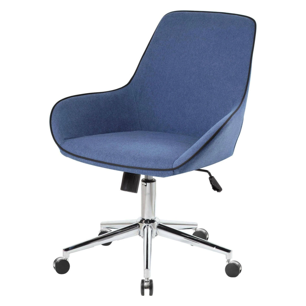 Sedia da ufficio Luminosa, Poltrona operativa con ruote, Seduta ergonomica da ufficio, 66x59h98 cm, Blu