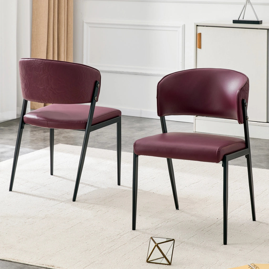 SEDIA DA PRANZO MODERNA IN PU ROSSO 78 CM CON STRUTTURA IN METALLO