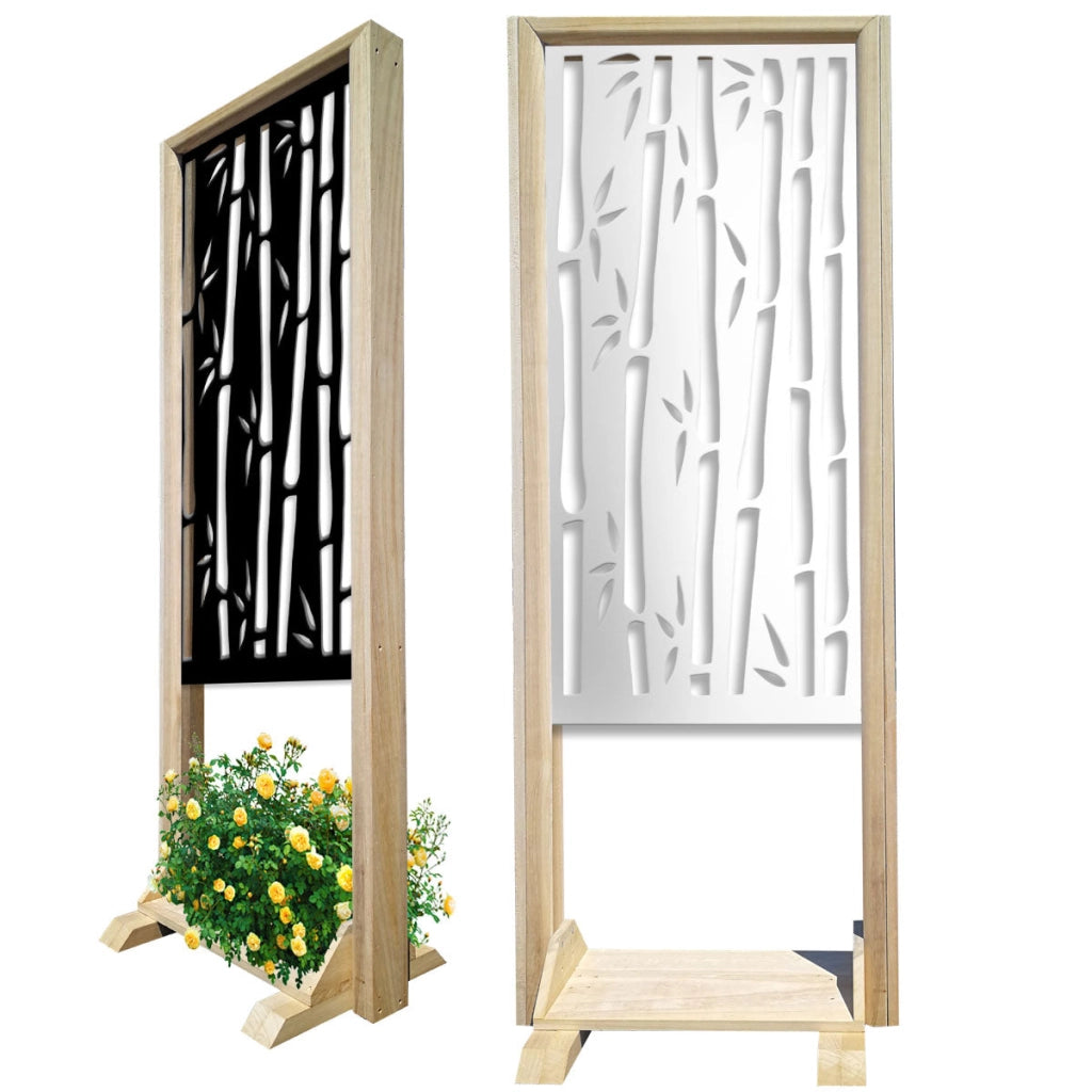 BAMBU - Separè - Paravento modulabile - 70x190cm - in Legno e PVC Colore: bianco