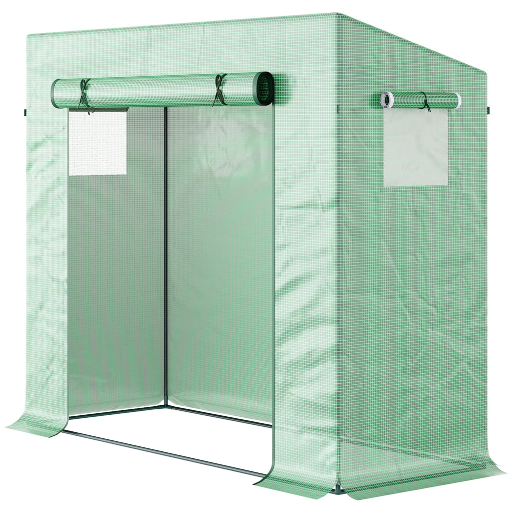 Serra da Giardino con Finestre e Struttura in Acciaio per Pomodori e Fiori ¨C Zephmum ¨C Verde 200x76x168 cm