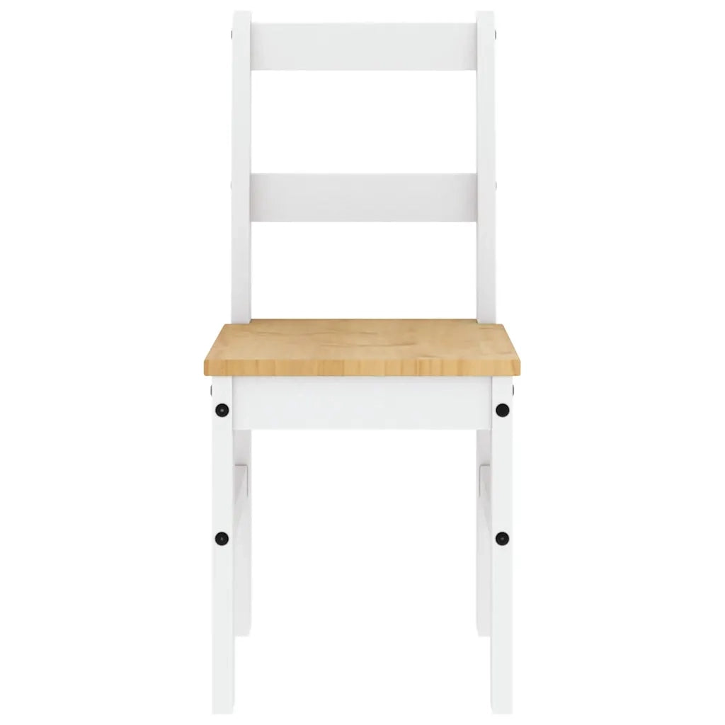 Set da Pranzo 5 pz PANAMA Bianco in Legno Massello di Pino 3345181