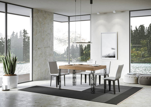 Tavolo Allungabile 120-224x90x77 cm Ghibli Quercia Natura Telaio Antracite