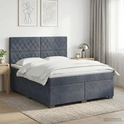 Letto box spring con materasso Grigio Scuro 140 x 190 cm 3453633