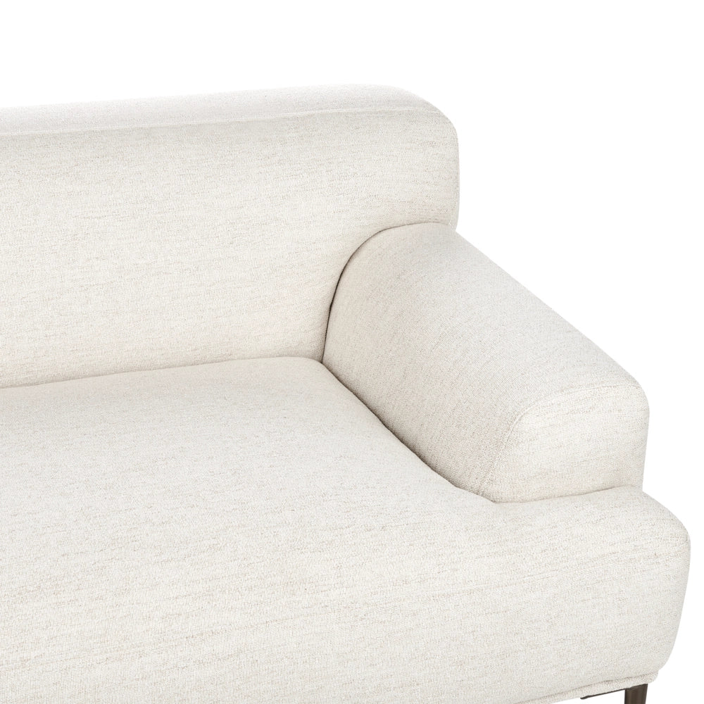 Divano a 3 posti in tessuto Beige chiaro Soggiorno Stile moderno Gambe in metallo
