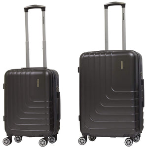 Set 2 Valigie Trolley Rigide in ABS 4 Ruote TSA Ravizzoni Titanio Grigie
