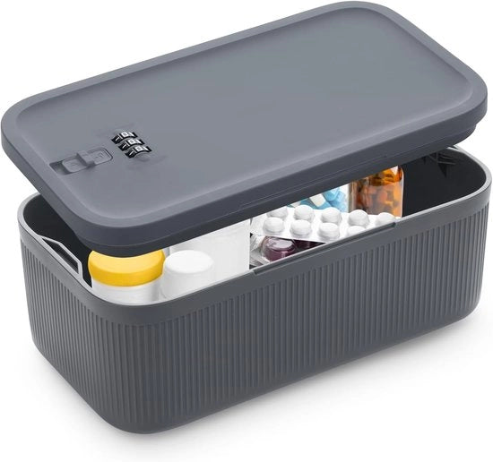 Cassetta di archiviazione chiusura a chiave, adatta per telefoni cellulari/medicamenti/alimenti, articoli domestici/frigorifero/ufficio/personali/accessori di viaggio/regali, 23,9*13,1*9,6 cm