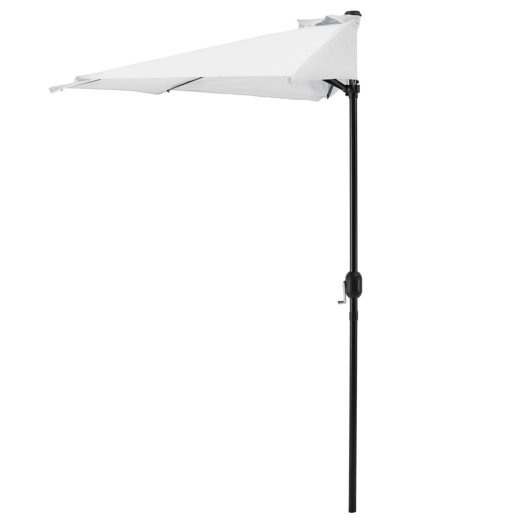 Mezzo ombrellone terrazza balcone poliestere bianco 300 cm x 150 cm x 230 cm 03_0001610