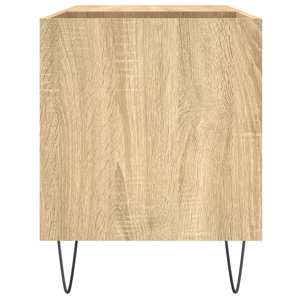Mobile porta dischi classico con ampio spazio contenitivo 85 x 38 x 48 cm realizzato in legno composito di rovere Sonoma 02_0049110