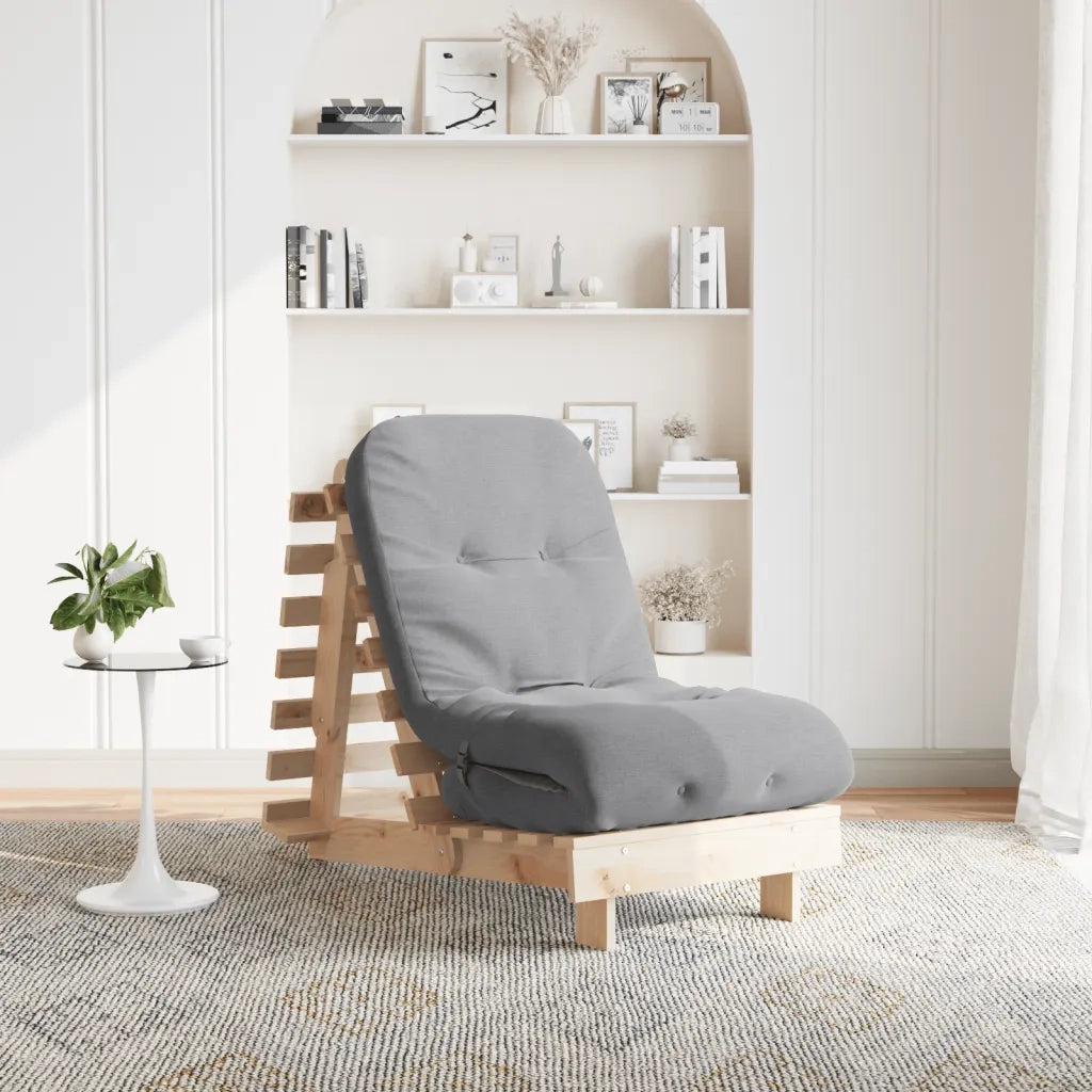 Divano Letto Futon con Materasso-Sofa Letto-Daybed 60x206x11 Legno Massello Pino