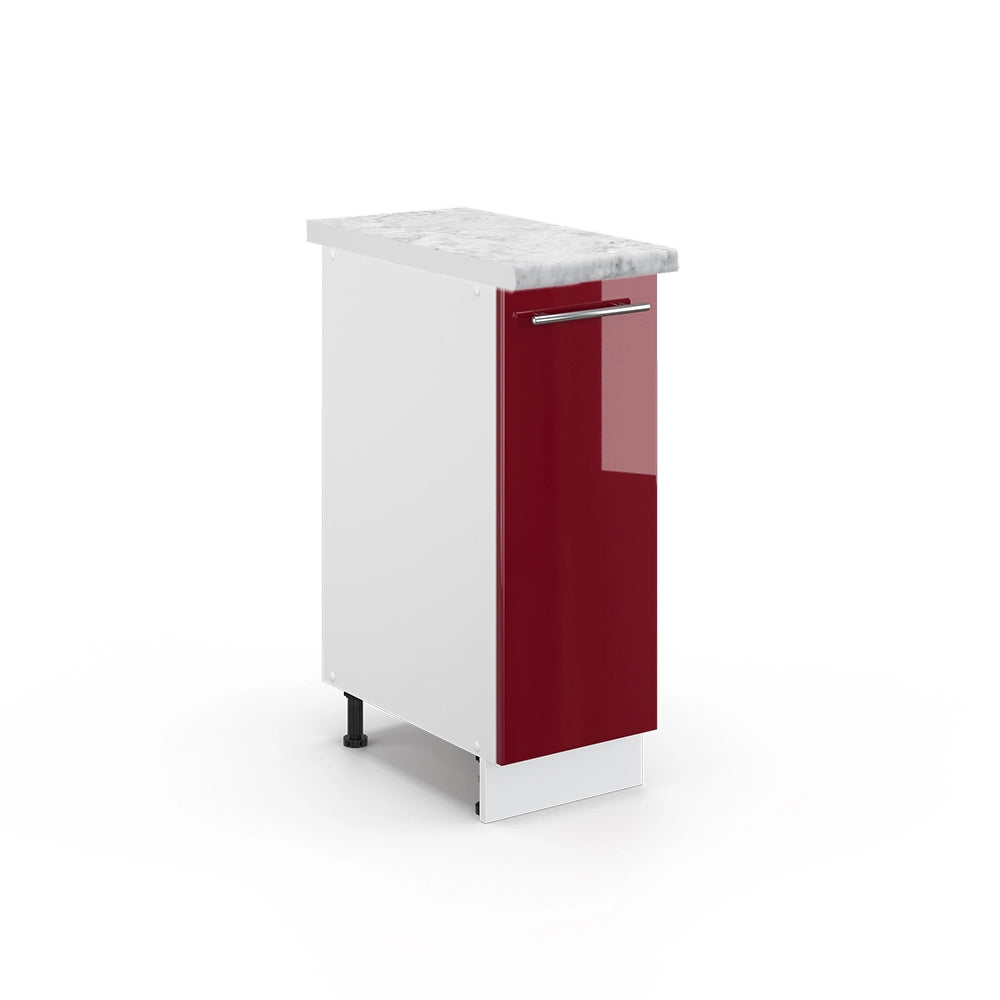 Armadio cucina dispensa alto Fame-Line Bordeaux lucido/Bianco 30 cm, PL Marmo Vicco