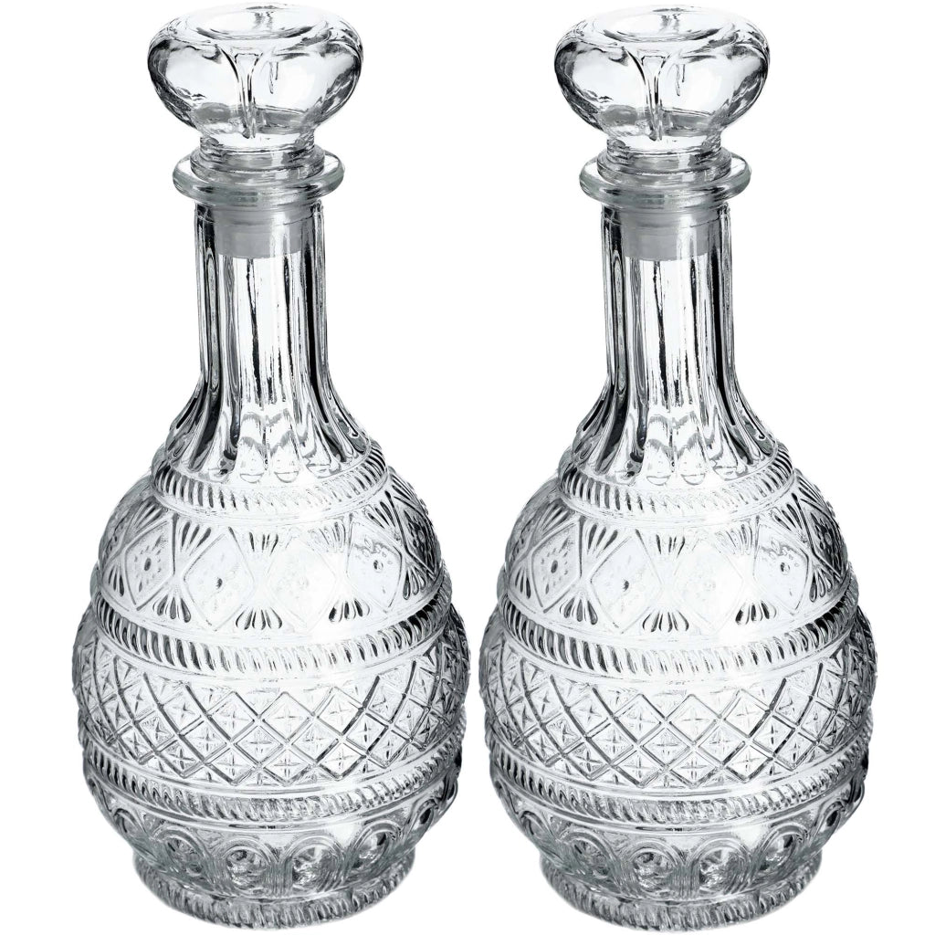 Caraffa per whisky KADAX, bottiglia in vetro cristallo da 1 litro con tappo di sughero, 2 pezzi