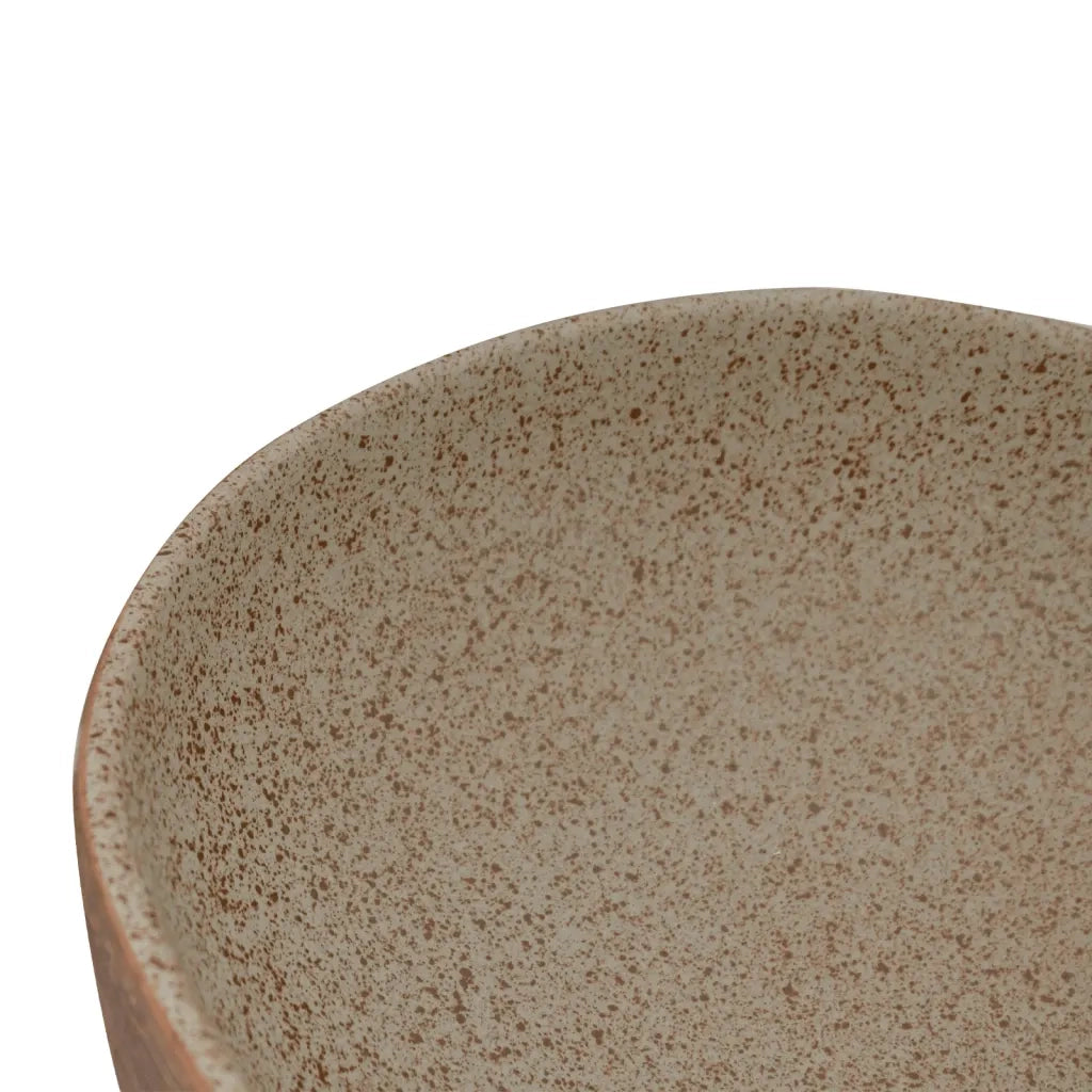 Lavabo da Appoggio-Lavandino Sabbia e Marrone Ovale 59x40x14 cm Ceramica