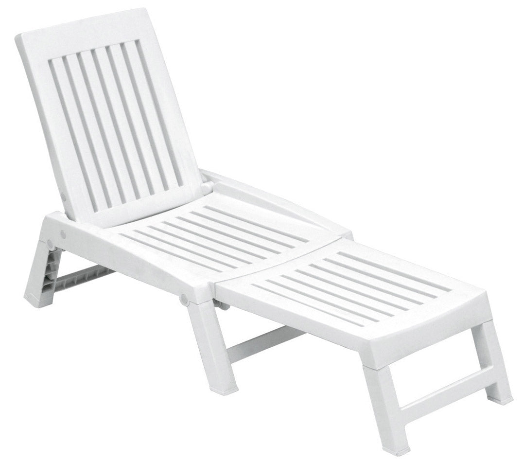 Lettino Prendisole in Resina Bauer Orfeo Bianco