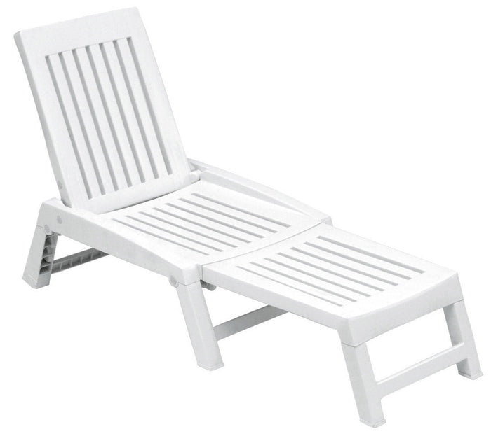 Lettino Prendisole in Resina Bauer Orfeo Bianco