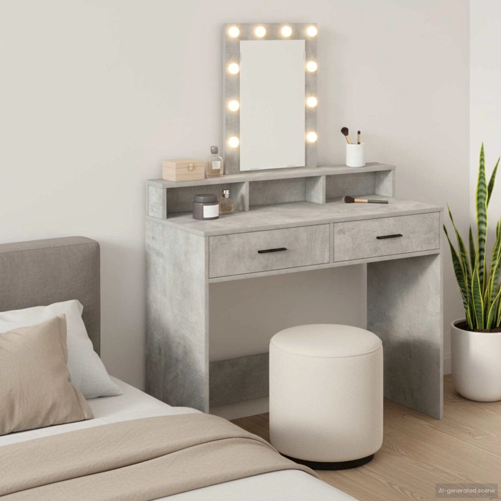 Tavolo da Trucco Grigio 100 x 41 x 140 cm Legno ingegnerizzato 865175