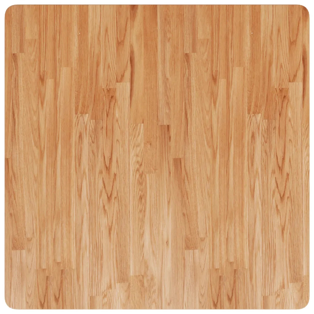 Piano Tavolo Quadrato Marrone Chiaro 80x80x4cm Rovere Trattato cod mxl 65463