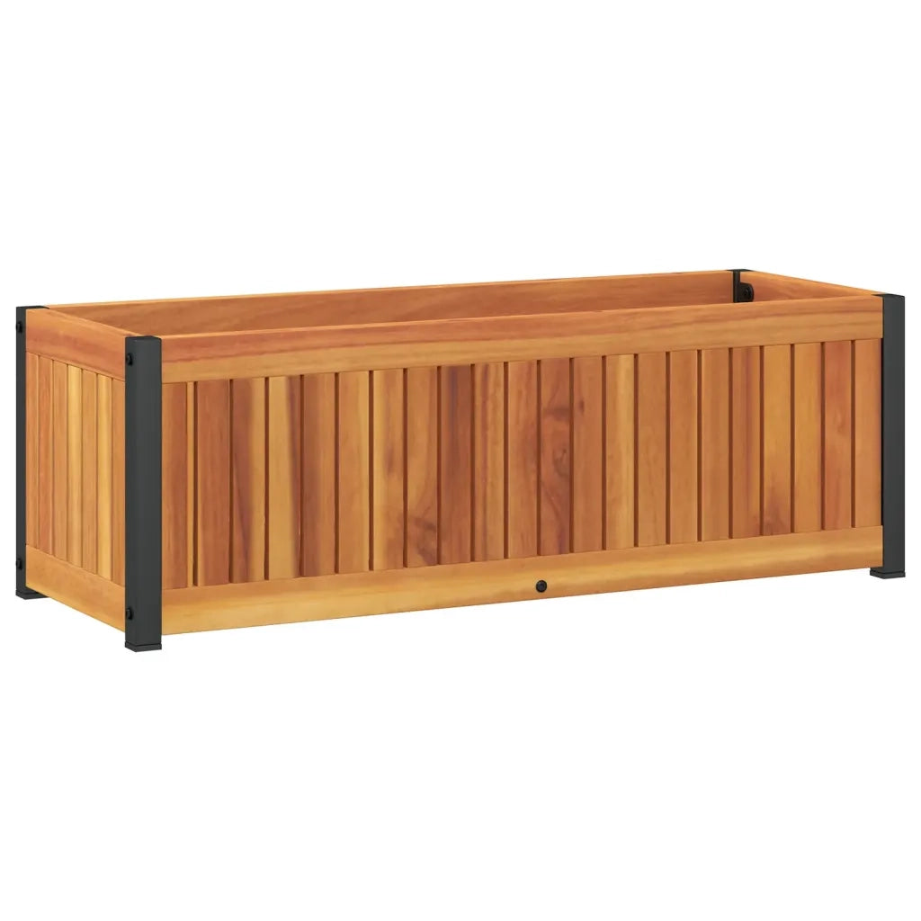 Fioriera | Cassetta per fiori | Vaso da Giardino 80x30x27,5 cm in Legno Massello di Acacia