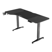 Scrivania da lavoro elettrica a L nera regolabile in altezza (73-118 cm) 03_0006656