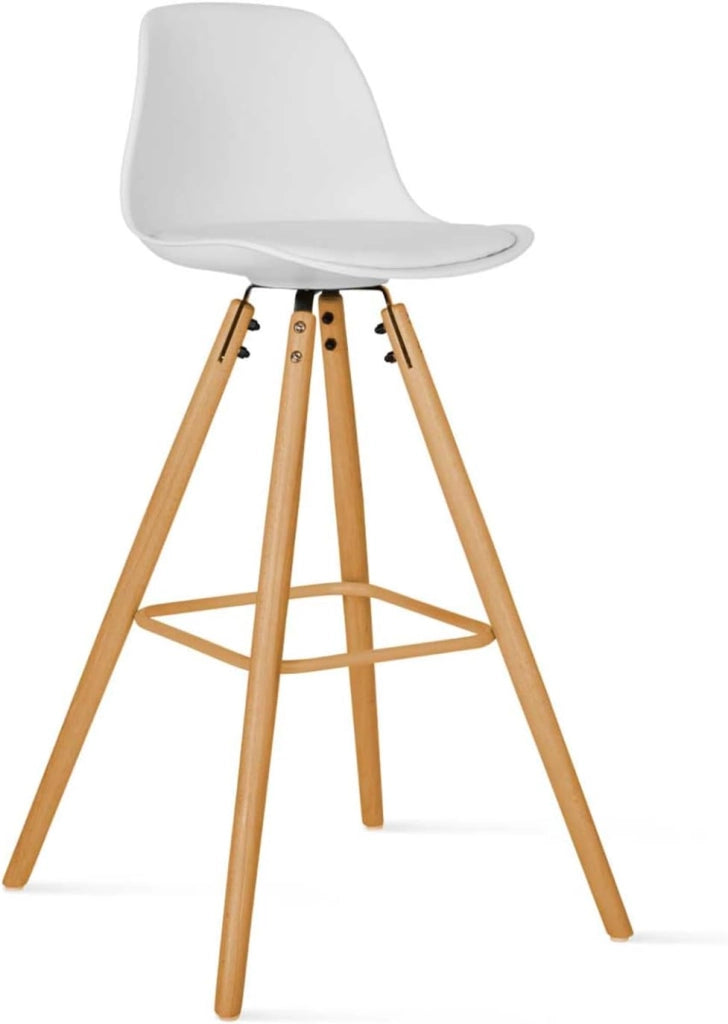 Set di 4 sgabelli da bar SARA in grigio scuro, grigio chiaro, bianco e nero