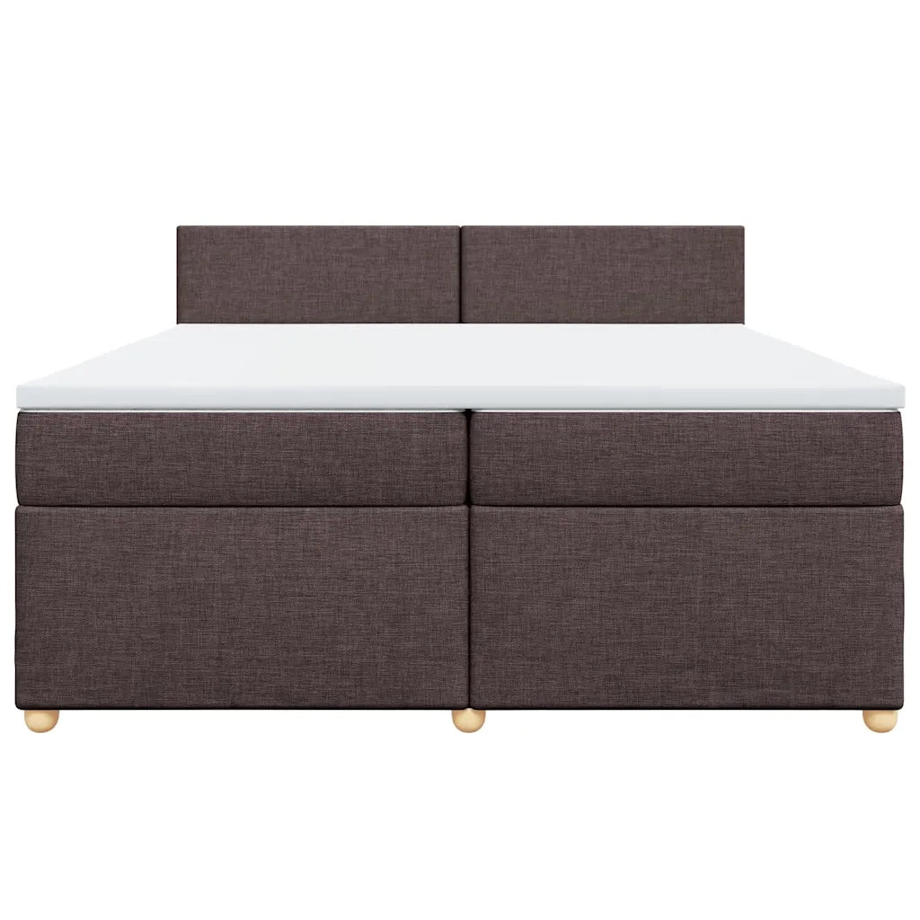 Giroletto a Molle con Materasso Marrone Scuro 200x200cm Tessuto