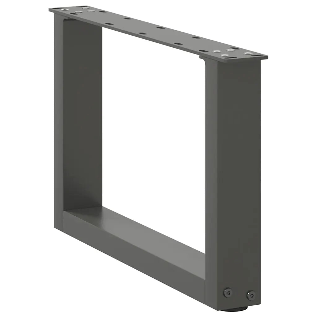 Gambe per Tavolino da CaffÃ¨ a Forma di U 2 pz Antracite 50x(30-31) cm Acciaio