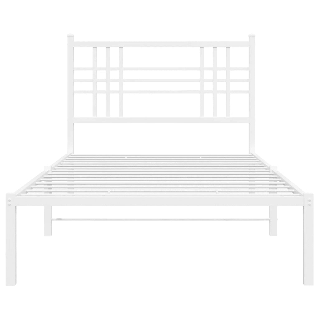 Giroletto con Testiera Metallo Bianco 100x190 cm 376367