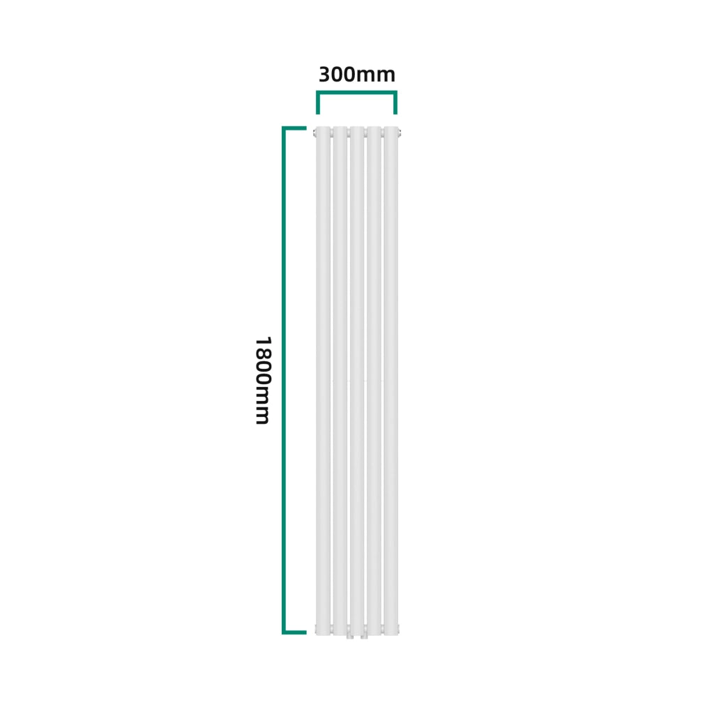 Termosifone Nore ad Acqua Calda Pannello Doppio con Elementi Tubolari 180 x 30 cm Bianco [neu.haus]