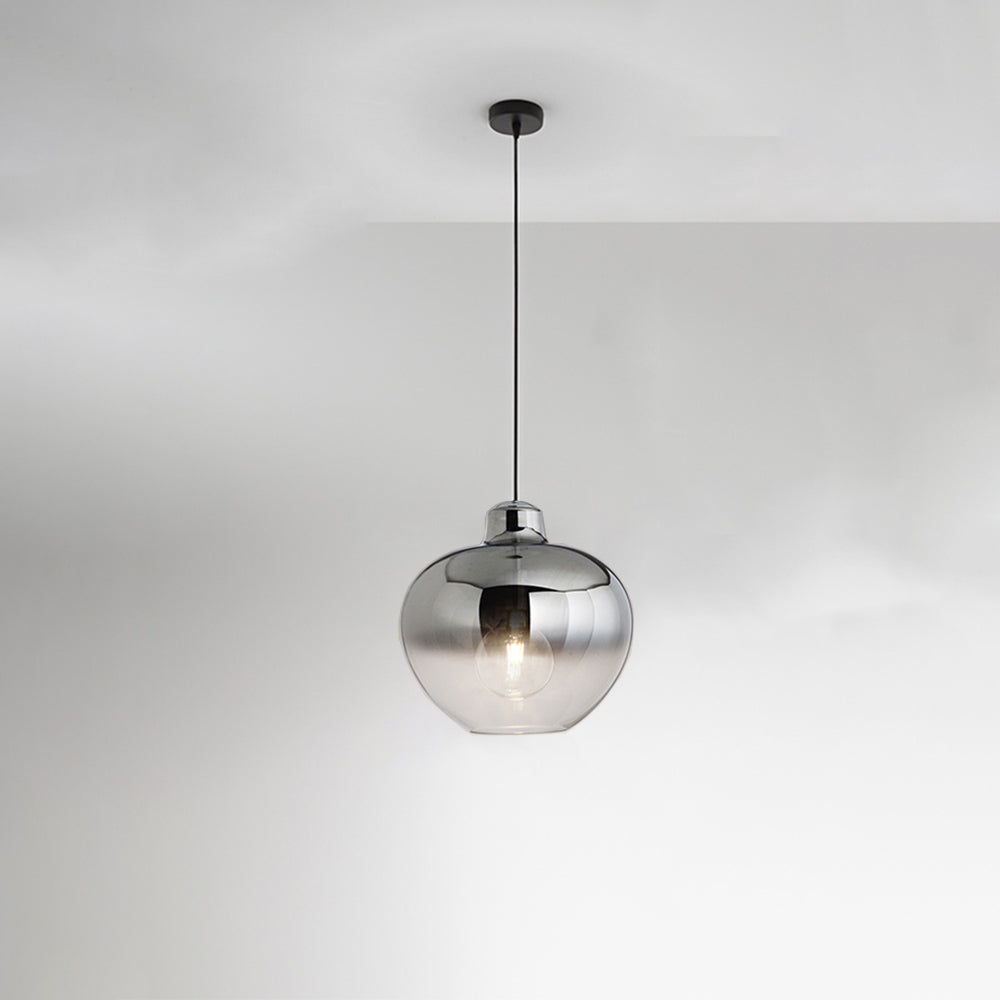 Sospensione Contemporanea Bowl Metallo Cromo Vetro Fumè 1 Luce E27