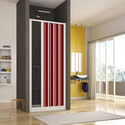 Box Doccia Nicchia in PVC - 1 lato Apertura Laterale a Soffietto Doghe Cieche Vari Colori - Misura: 130 x h185