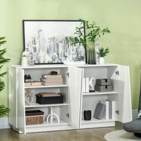 Mobile Multiuso 4 Ante 150x40x88 cm in Truciolato Bianco