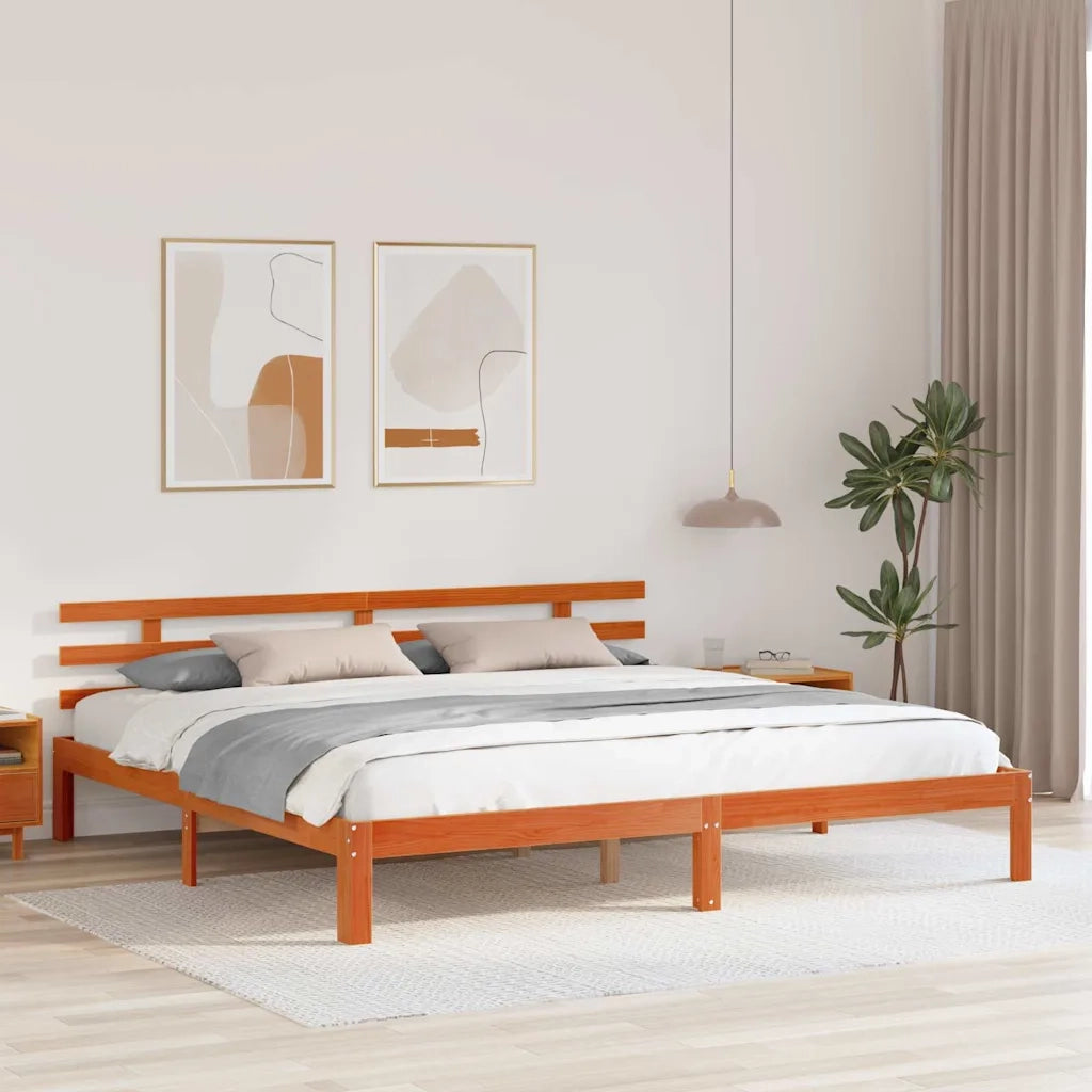 Struttura del letto Marrone cerato 203.5 x 205.5 x 69.5 cm 876946
