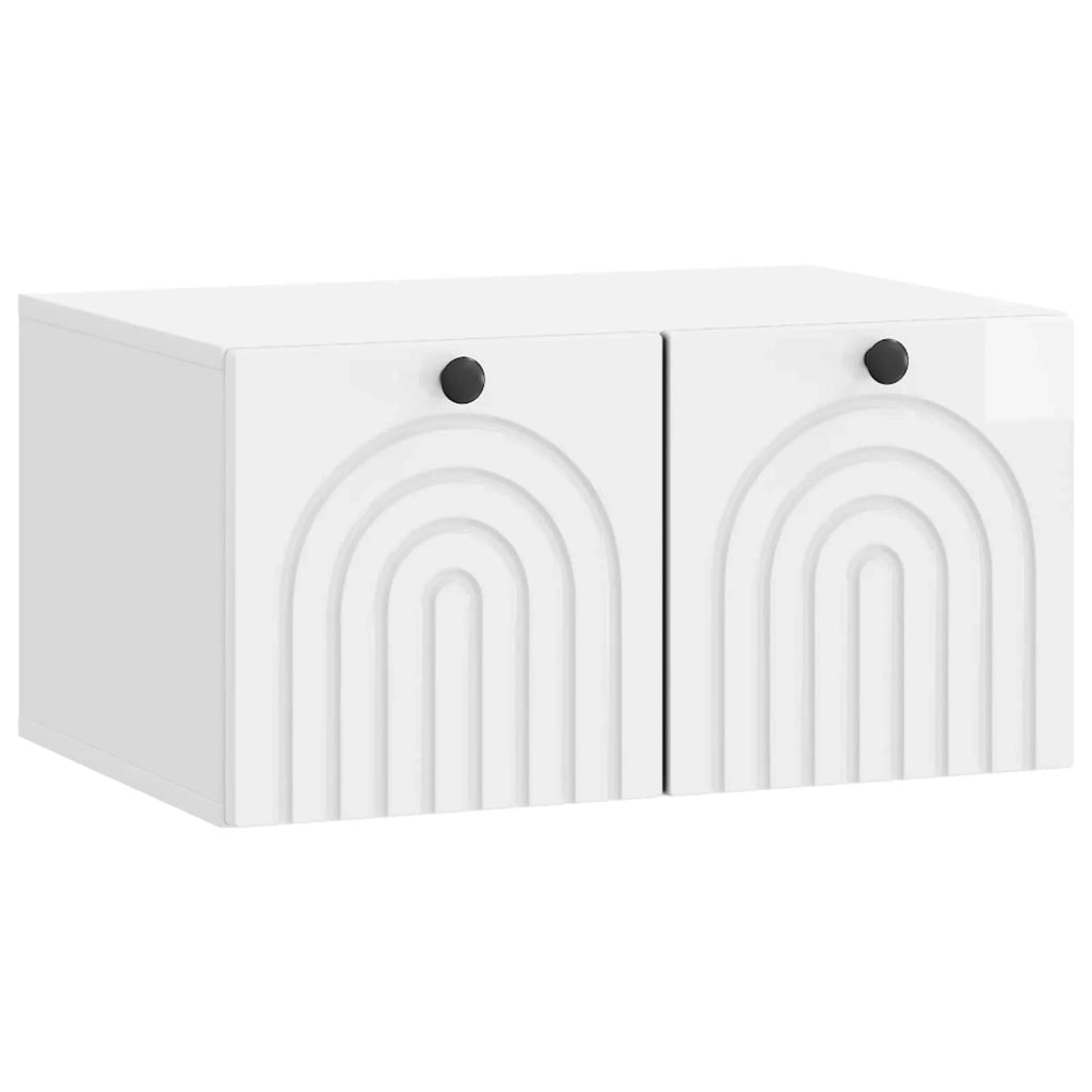 Mobile Porta TV da Muro Bianco Lucido 59,5 x 41 x 30 cm 898169