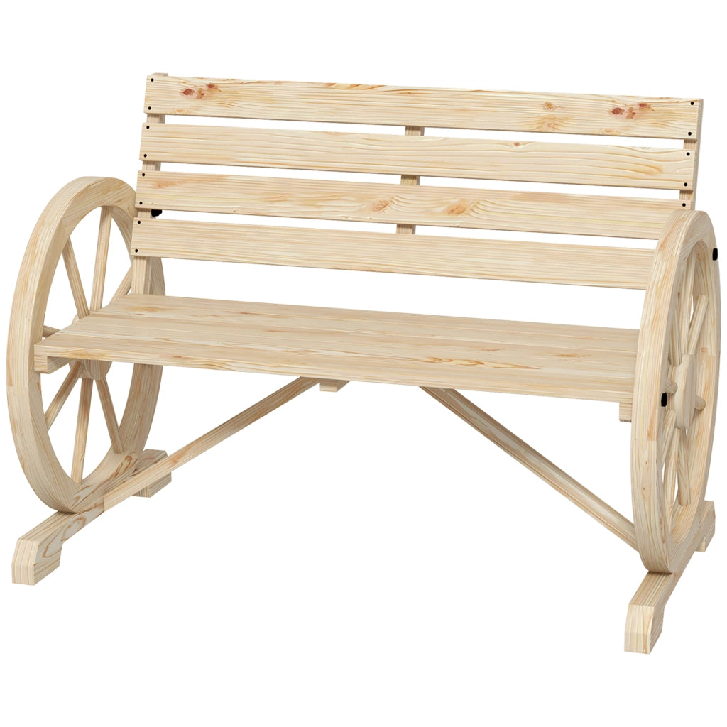 Panchina da Giardino 2 Posti in Legno con Braccioli ¨C zephmum ¨C 105.5x56x79 cm, Legno