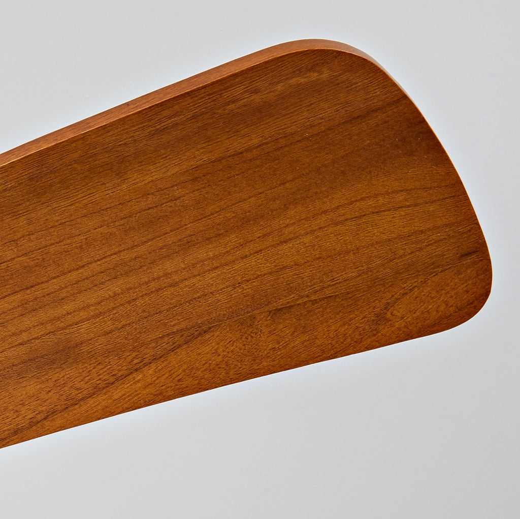 Ventilatore da soffitto con luce LED; 52 pollici; 3 pale in legno noce scuro; nero
