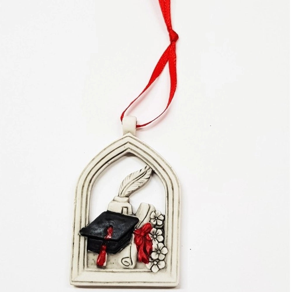 Trade Shop - Bomboniera Pergamena Arco Laurea Cappello Calamaio Fortuna Rosso Bianco Appendino -