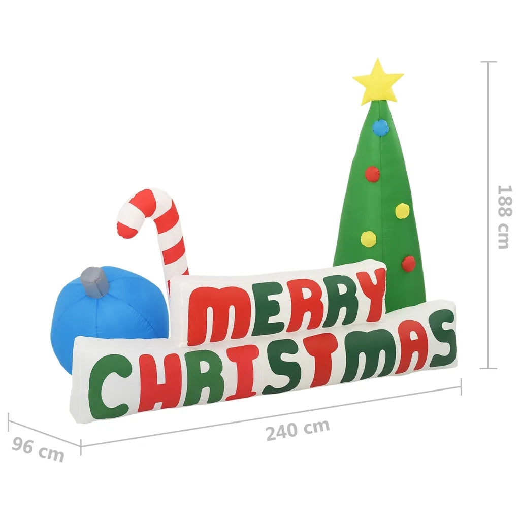 Albero Natale Merry Christmas Gonfiabile con LED 240x188 cm