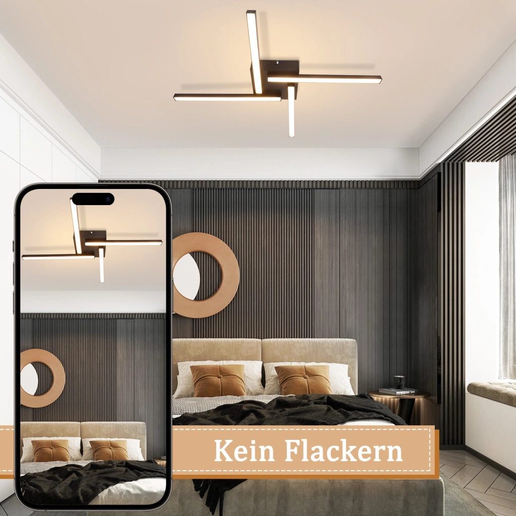 ZMH Lampada da soffitto LED soggiorno nero 24W moderna 3000k Lampada da soffitto cucina sala da pranzo