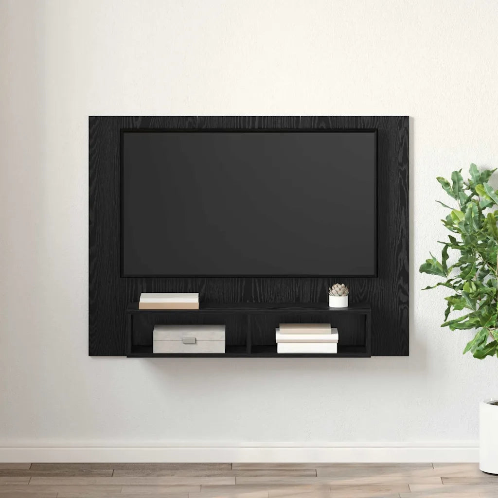 vidaXL Mobile TV da Parete Rovere nero 120 x 23.5 x 90 cm