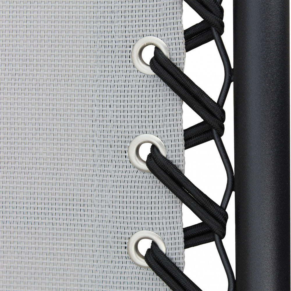 Sedia Sdraio Zero Gravity Reclinabile Pieghevole 88x65x110 h cm in Acciaio e Textilene Grigio Chiaro