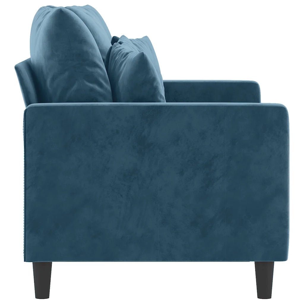 Divano a 2 Posti Blu 120 cm in Velluto
