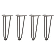 Gambe a forcina per tavolino 4 pz in acciaio naturale 30 cm in acciaio massiccio 4012439