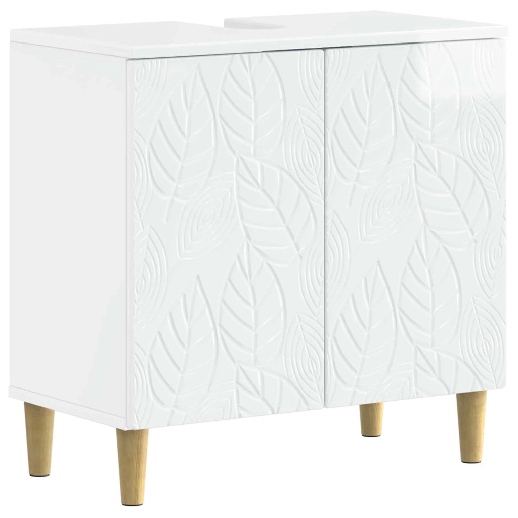 Armadio per Lavabo da Bagno DELFT Bianco Lucido 897009