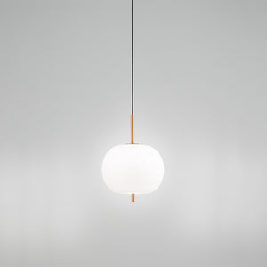 Sospensione Contemporanea Cirro Metallo Oro Vetro Bianco Led 18W 3000K