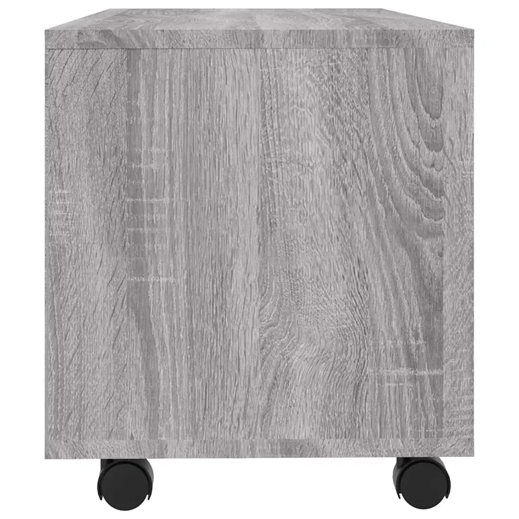 Mobile TV con Ruote Grigio Sonoma 90x35x35cm Legno Multistrato